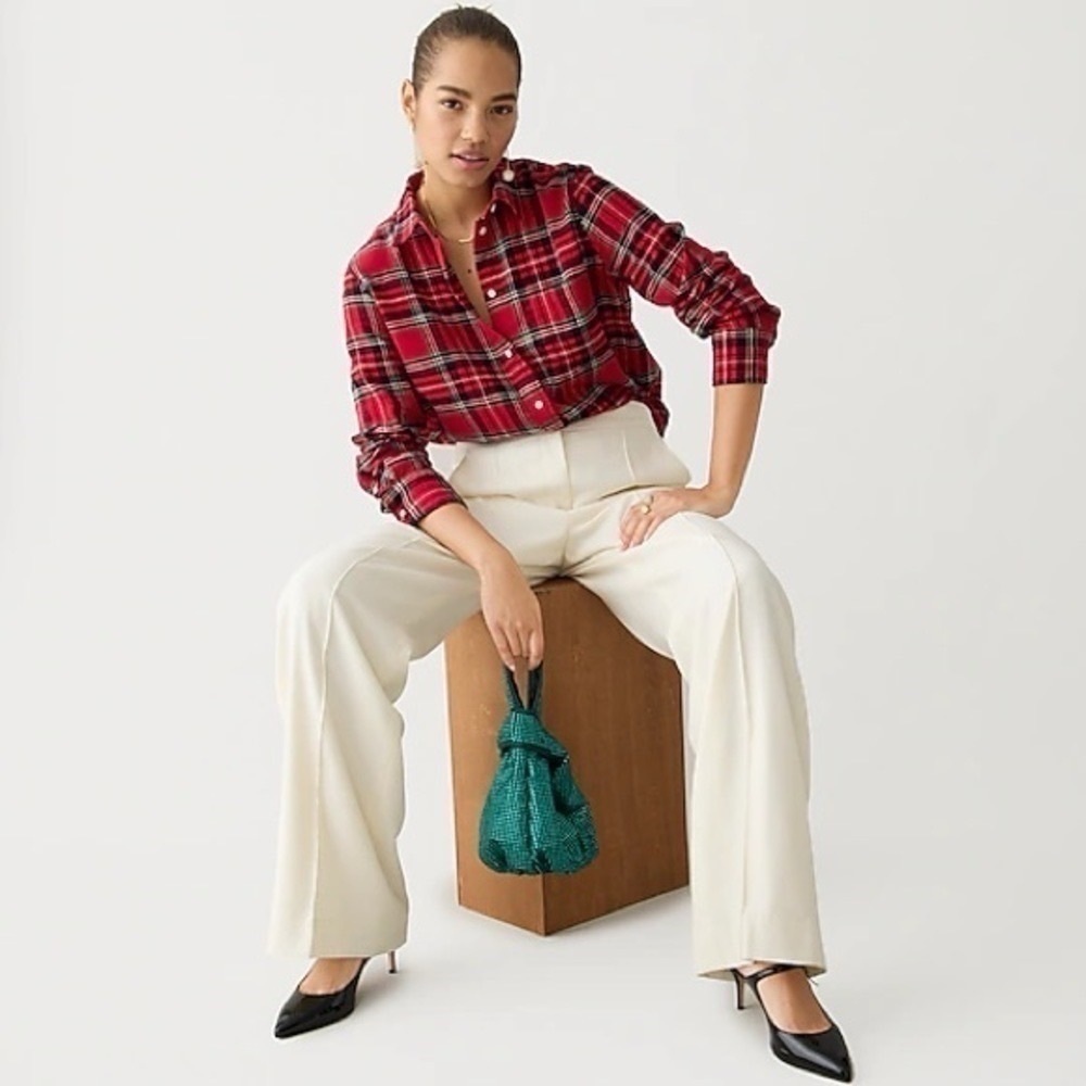 J.Crew Classic Fit Flannel Shirt in Good Tidings Red